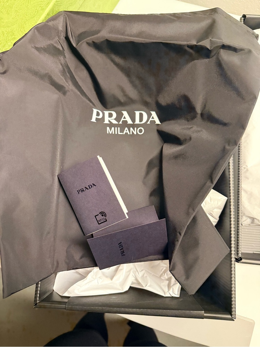 Prada White and Black Leather Low-Top Sneakers - Picture 8 of 9